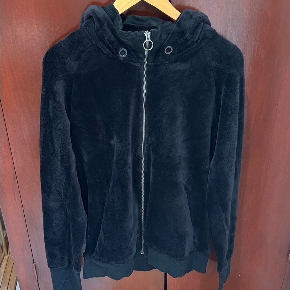 Athleta Black Fuzzy Jacket
